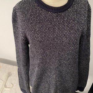 Navy and white knit Express sweater